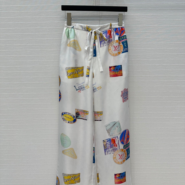 LV PRINTED SILK PANTS 268218