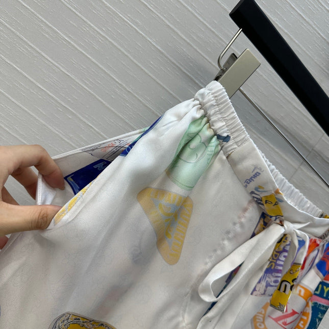 LV PRINTED SILK PANTS 268218