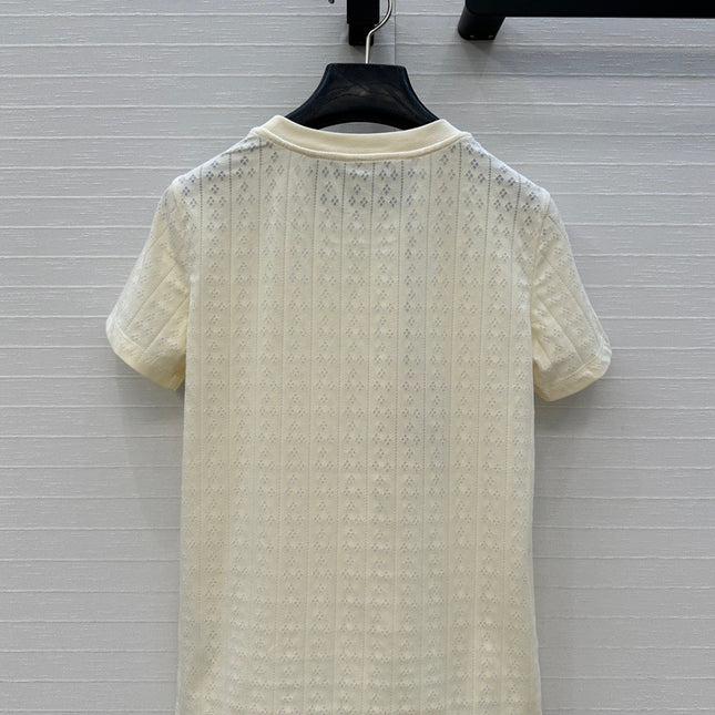 VALENTINO T-SHIRT WITH BOW COLLAR AND RHINESTONES 276158