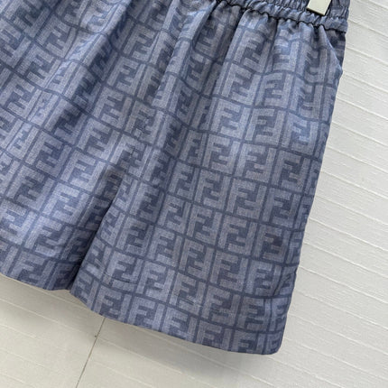 FENDI BLUE FLORAL PRINT SHORTS 276169