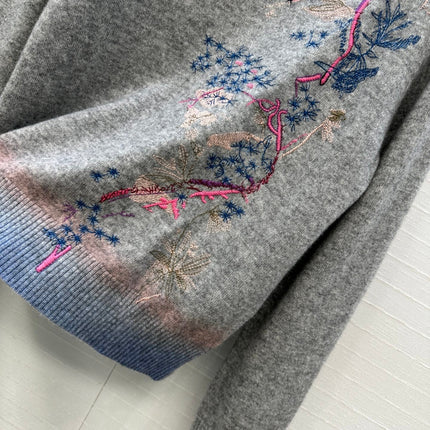DIOR CASHMERE SWEATER WITH FLORAL EMBROIDERY 276197