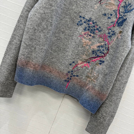 DIOR CASHMERE SWEATER WITH FLORAL EMBROIDERY 276197