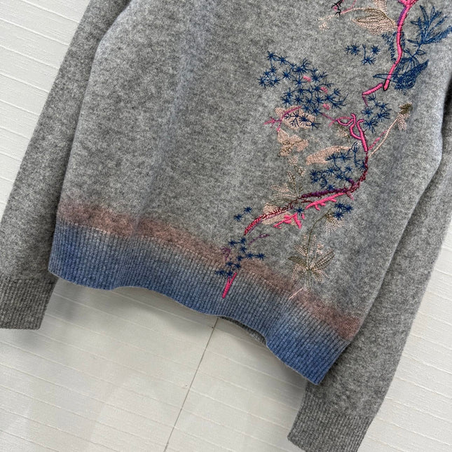 DIOR CASHMERE SWEATER WITH FLORAL EMBROIDERY 276197