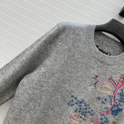 DIOR CASHMERE SWEATER WITH FLORAL EMBROIDERY 276197