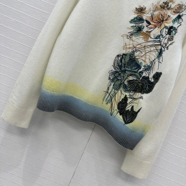 DIOR CASHMERE SWEATER WITH FLORAL EMBROIDERY 276200