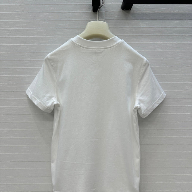 ALAIA ROUND-NECK T-SHIRT WITH EMBROIDERED LOGO 276076