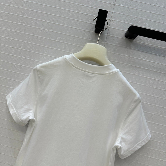 ALAIA ROUND-NECK T-SHIRT WITH EMBROIDERED LOGO 276076