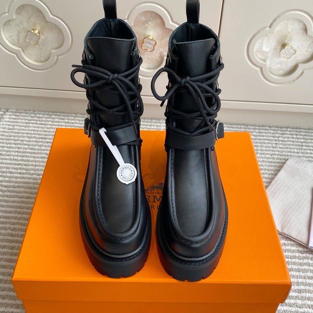 HM 25S ANKLE BOOTS IN BLACK LAMBSKIN