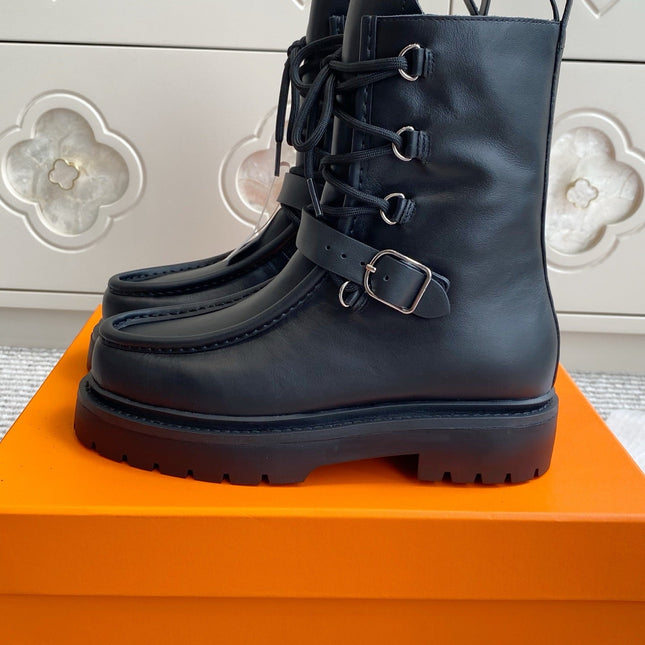 HM 25S ANKLE BOOTS IN BLACK LAMBSKIN