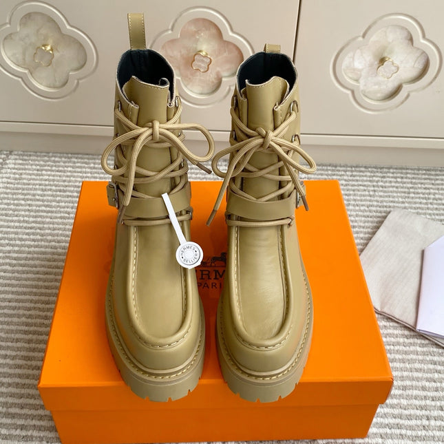 HM 25S ANKLE BOOTS IN WARM BEIGE GOLD LAMBSKIN