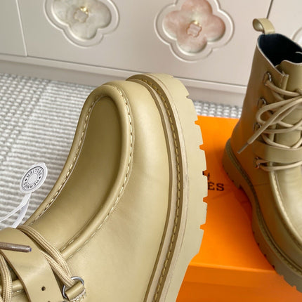 HM 25S ANKLE BOOTS IN WARM BEIGE GOLD LAMBSKIN
