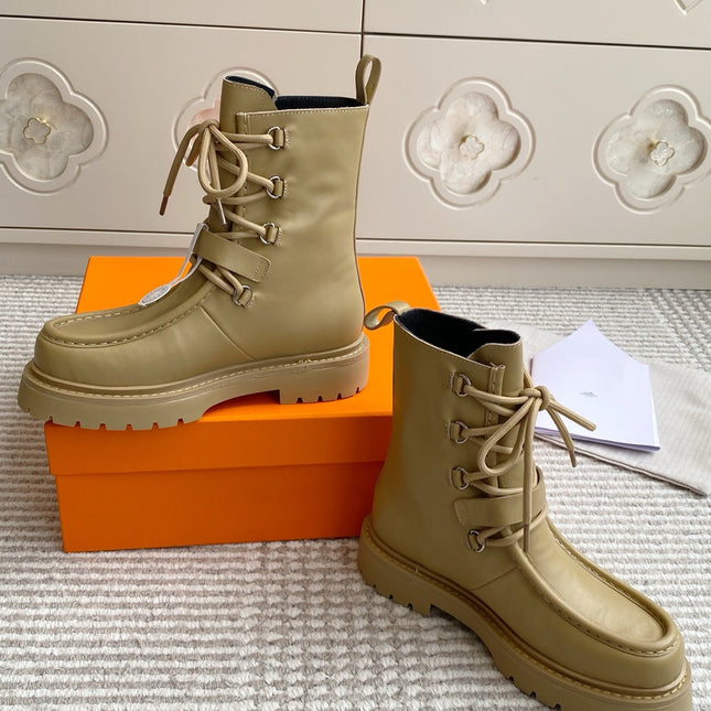 HM 25S ANKLE BOOTS IN WARM BEIGE GOLD LAMBSKIN