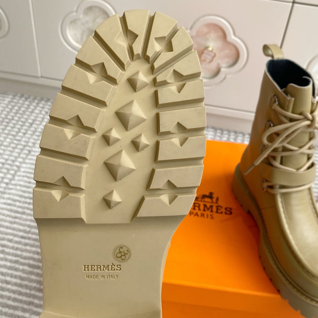 HM 25S ANKLE BOOTS IN WARM BEIGE GOLD LAMBSKIN