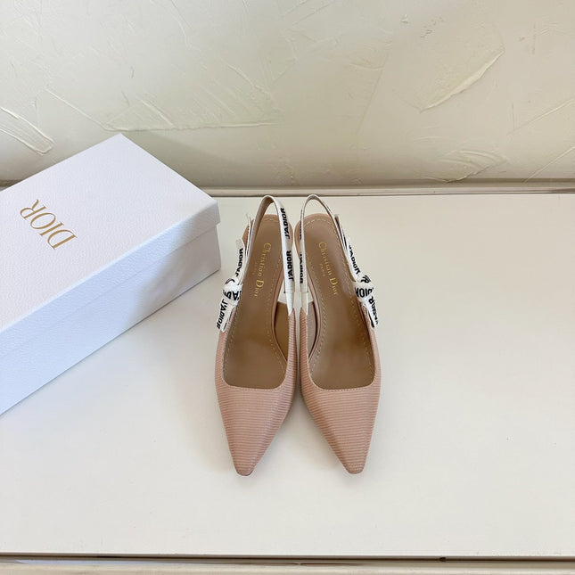 J'ADIOR SLINGBACK PUMP NUDE PINK TECHNICAL FABRIC 10 CM