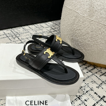 THONG SANDAL IN BLACK CALFSKIN