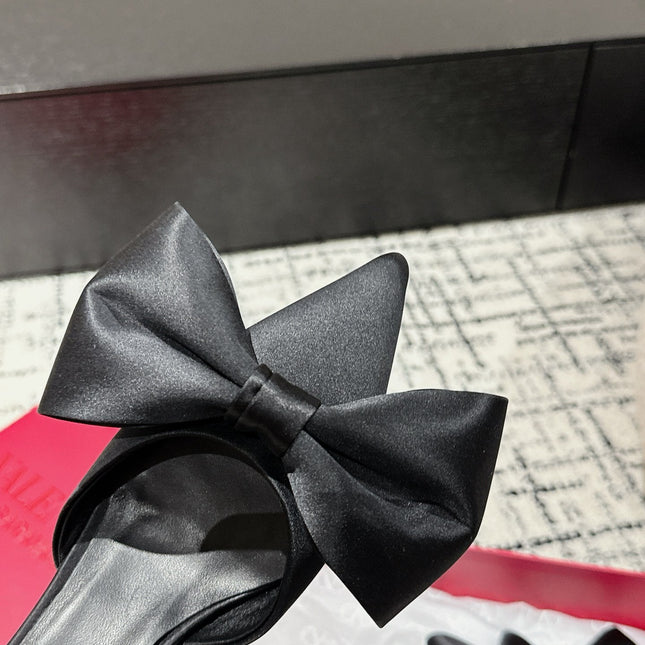 HIGH MULE IN BLACK SILK
