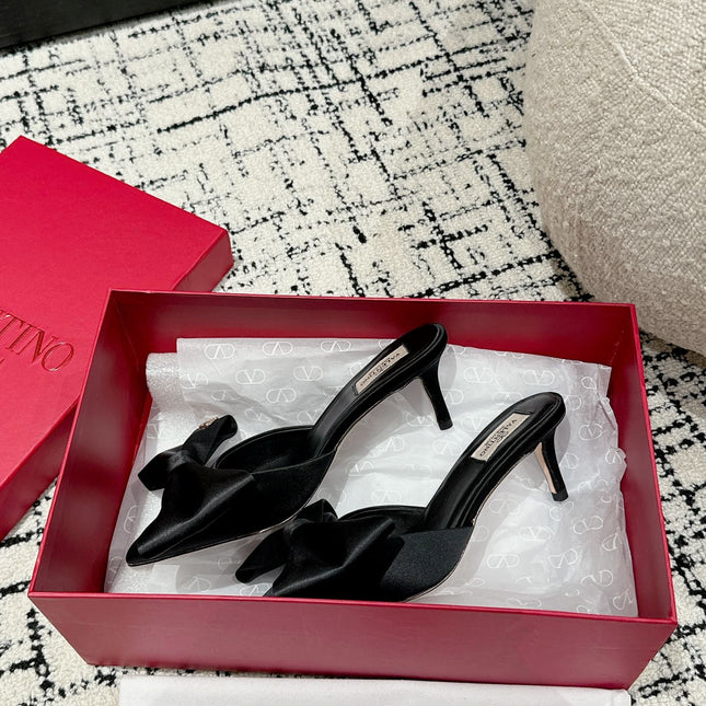 HIGH MULE IN BLACK SILK