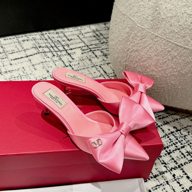 HIGH MULE IN ROUGH PINK SILK