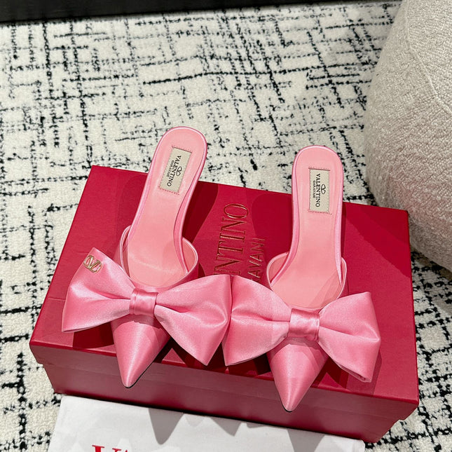 HIGH MULE IN ROUGH PINK SILK