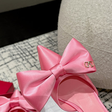HIGH MULE IN ROUGH PINK SILK
