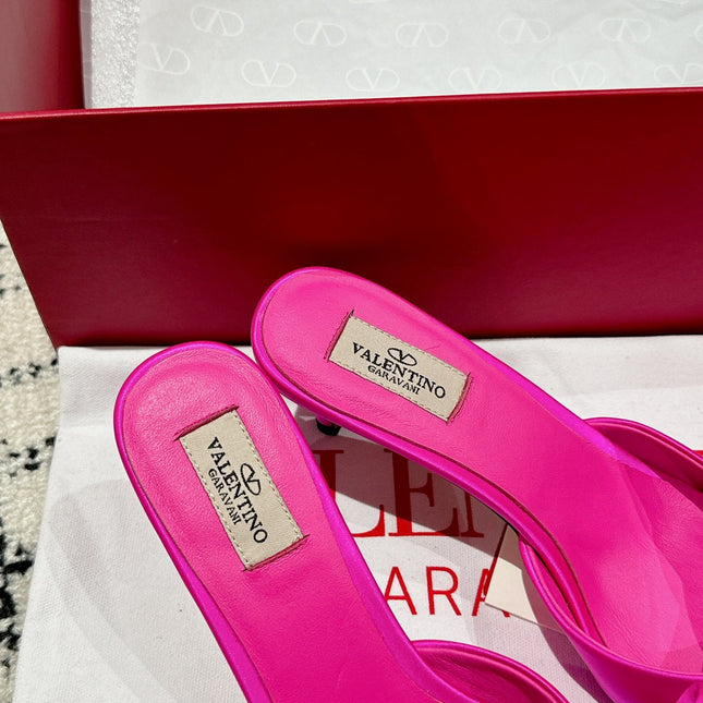 HIGH MULE IN BRIGHT PINK SILK