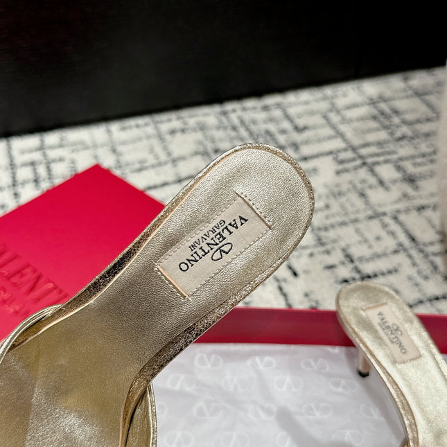 HIGH MULE IN LIGHT GOLD LAMBSKIN