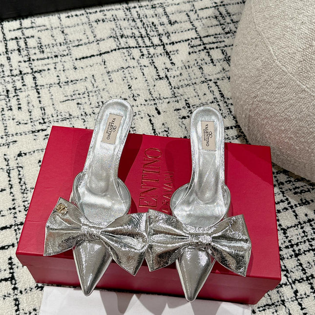 HIGH MULE IN SILVER LAMBSKIN