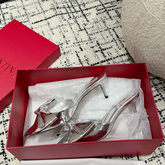 HIGH MULE IN SILVER LAMBSKIN