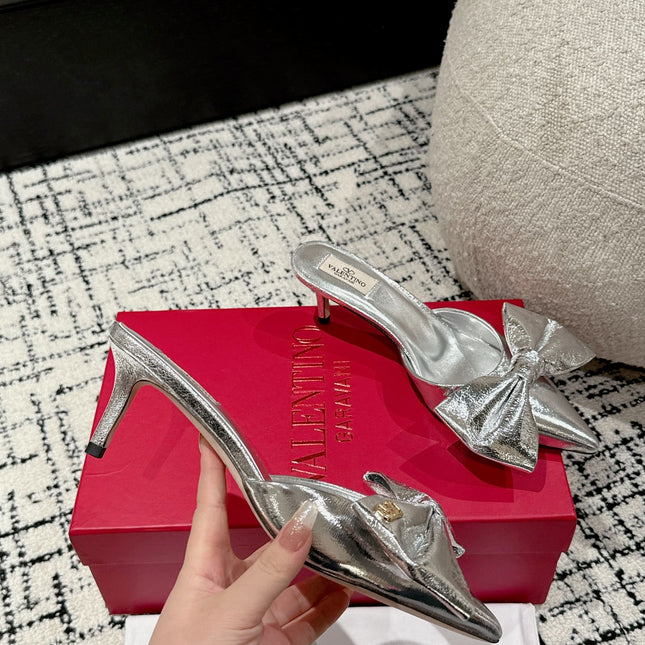 HIGH MULE IN SILVER LAMBSKIN
