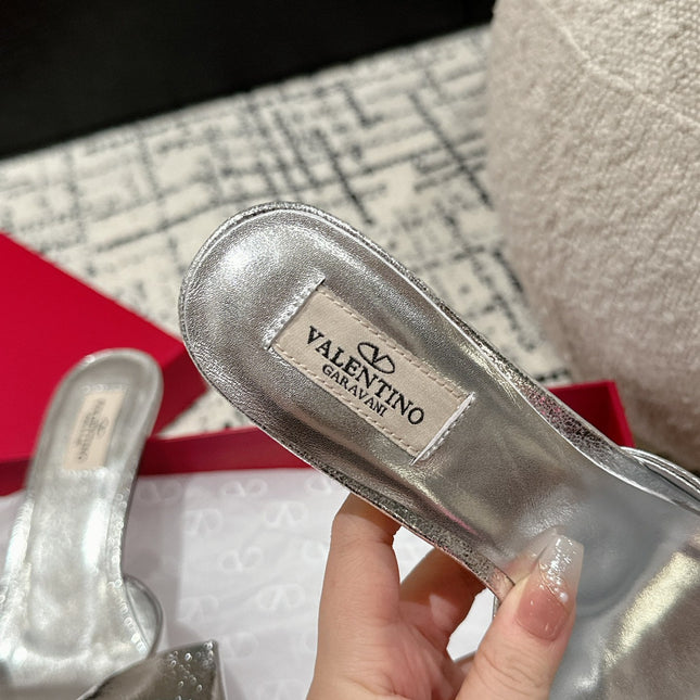 HIGH MULE IN SILVER LAMBSKIN