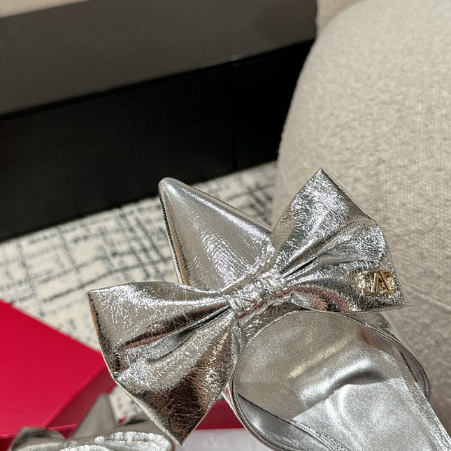 HIGH MULE IN SILVER LAMBSKIN