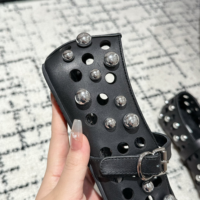 ALAIA PEARL MARY JANE SHOES IN BLACK LAMBSKIN