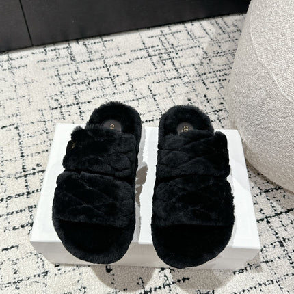 DAD SANDAL MULE IN BLACK SHEARLING