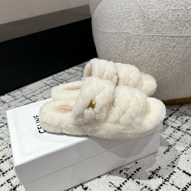 DAD SANDAL MULE IN WHITE SHEARLING
