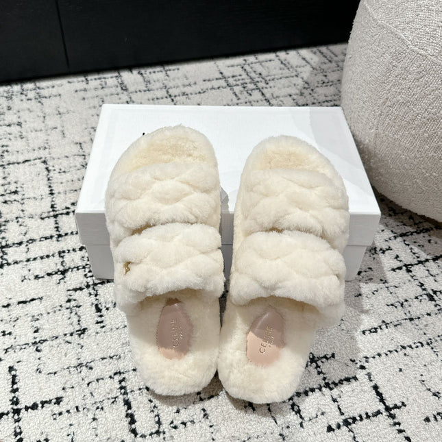 DAD SANDAL MULE IN WHITE SHEARLING