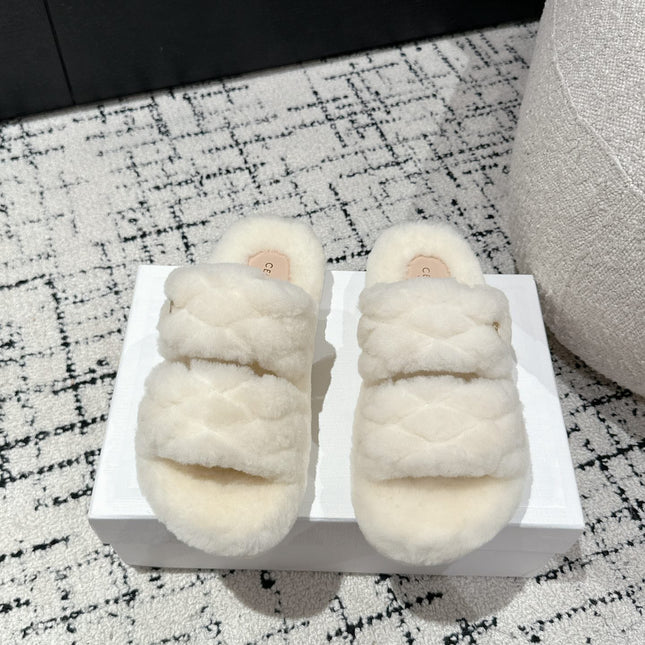 DAD SANDAL MULE IN WHITE SHEARLING