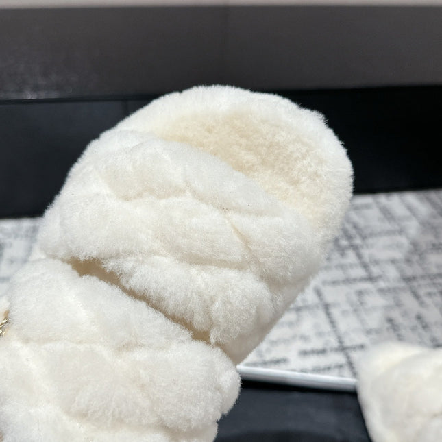 DAD SANDAL MULE IN WHITE SHEARLING
