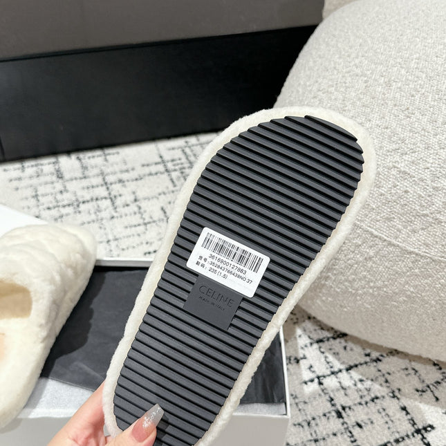 DAD SANDAL MULE IN WHITE SHEARLING