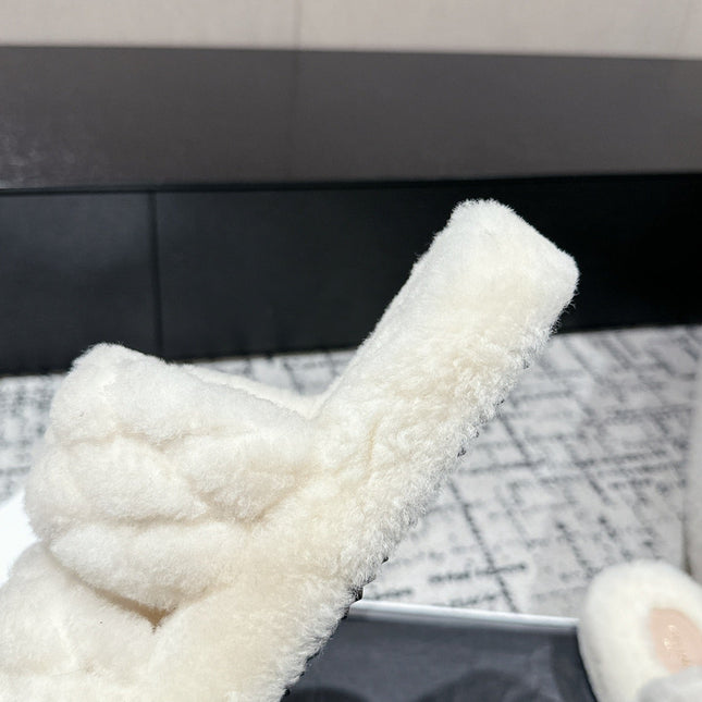 DAD SANDAL MULE IN WHITE SHEARLING