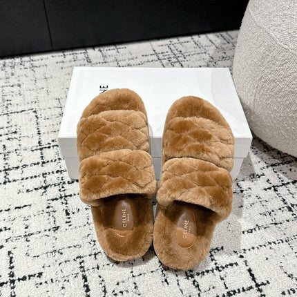 DAD SANDAL MULE IN CAMEL BROWN SHEARLING