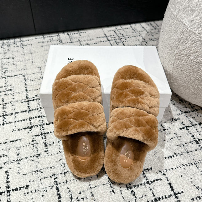 DAD SANDAL MULE IN CAMEL BROWN SHEARLING