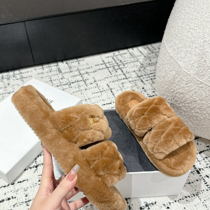 DAD SANDAL MULE IN CAMEL BROWN SHEARLING