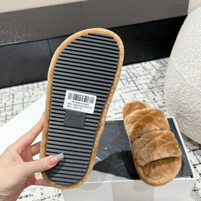 DAD SANDAL MULE IN CAMEL BROWN SHEARLING