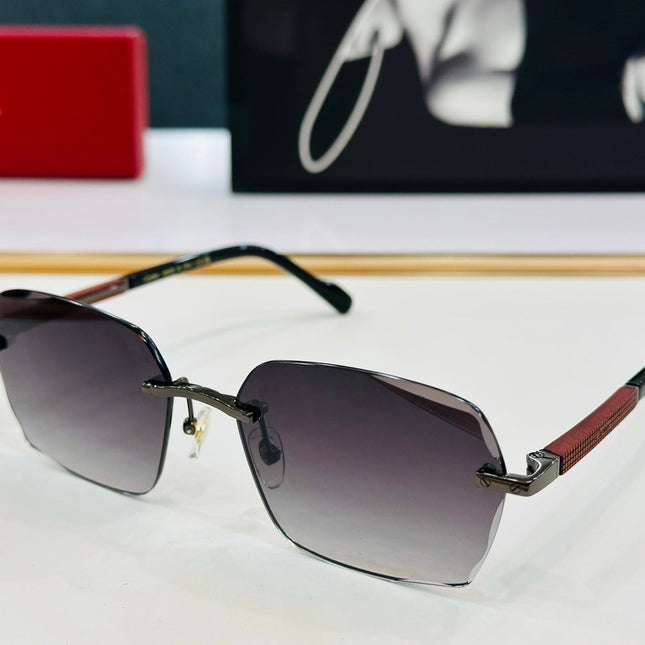 SIGNATURE C DE RECTANGULAR FRAME SUNGLASSES CT0483S IN METAL AND WOODEN