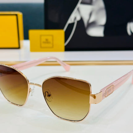 BAGUETTE SQUARE FRAME SUNGLASSES FE40051 IN METAL