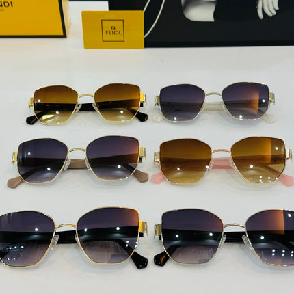 BAGUETTE SQUARE FRAME SUNGLASSES FE40051 IN METAL