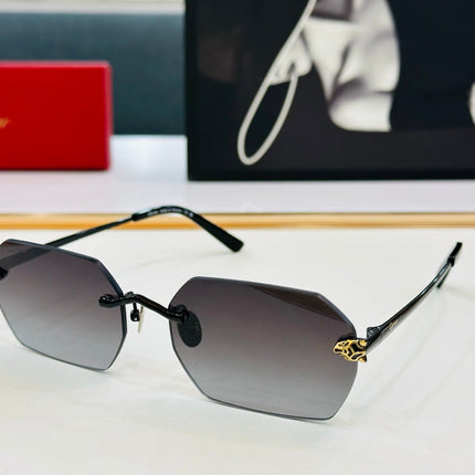 PANTHÈRE RIMLESS GEOMETRIC FRAME SUNGLASSES CT0504S IN METAL