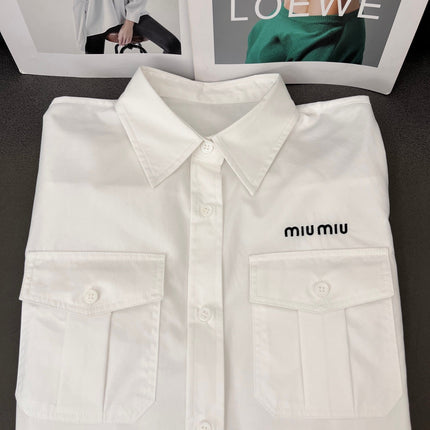 MIUMIU SHIRT AND SKIRT SET STYLE 28