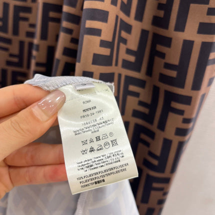 FENDI SLEEVELESS DRESS WITH BELT IN BROWN AND BLACK