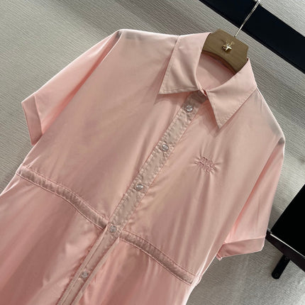 MIUMIU LIGHT PINK DRESS WITH DRAWSTRING WAIST